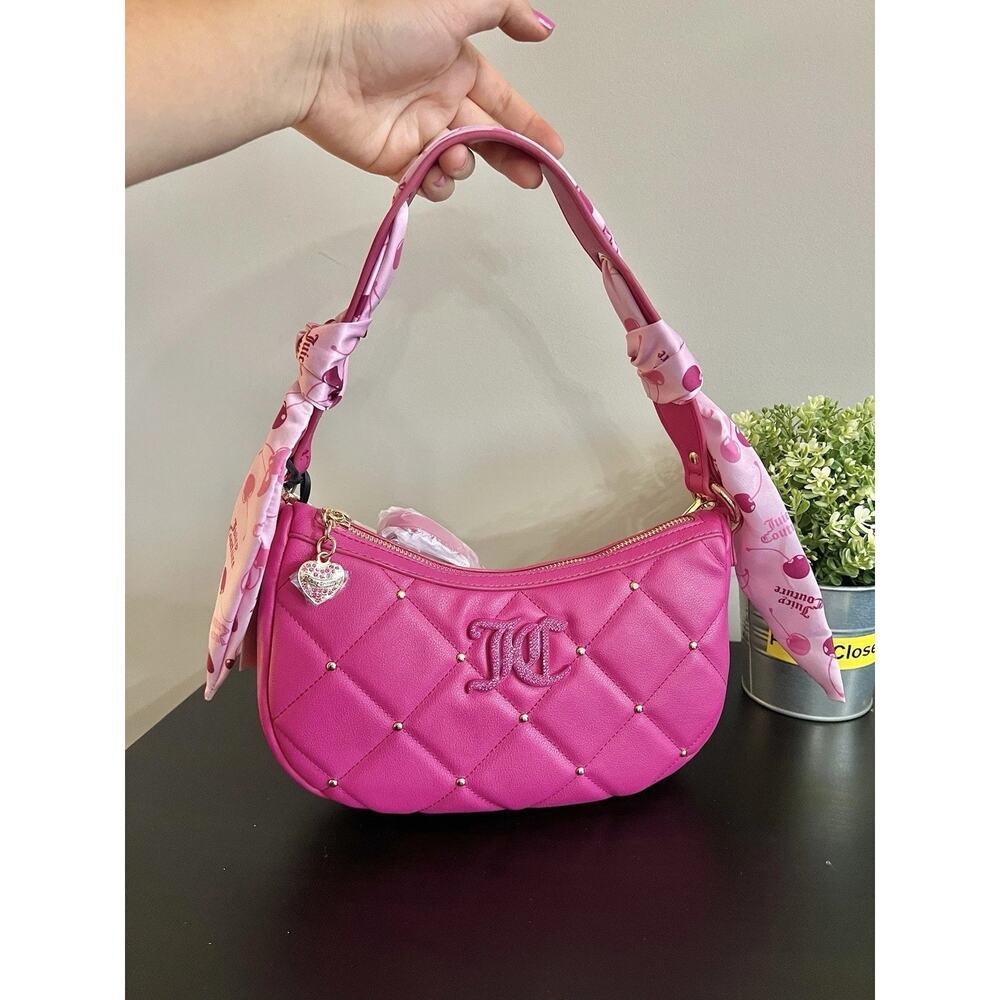 Juicy Couture Holding The Line COHO Cherry Shoulder Bag Pink Raspberry EXCLUSIVE - Picture 8 of 9